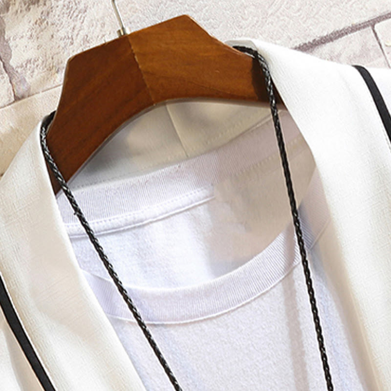 Buddha Stones刺繍龍鳳凰吉祥雲波葉​​鶴前開きジャケットメンズ着物 - image 25