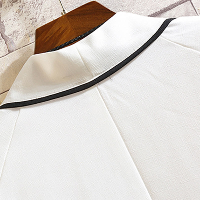 Buddha Stones刺繍龍鳳凰吉祥雲波葉​​鶴前開きジャケットメンズ着物 - image 26