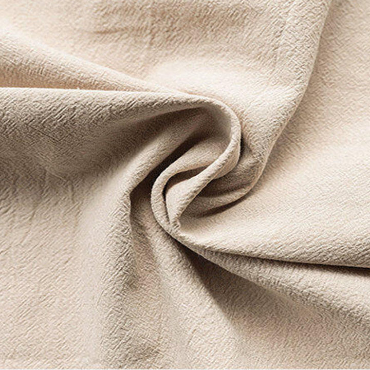 Buddha Stones夏用 カエルボタン イエロー 竹の葉 半袖 メンズ リネンシャツ - image 8