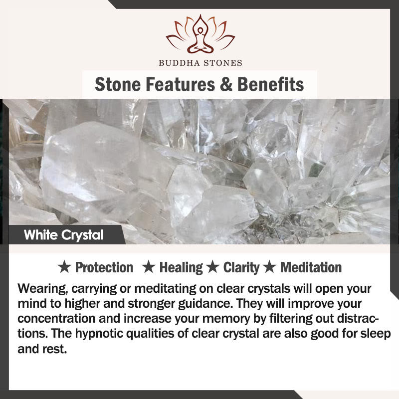 Buddha Stones 925スターリングシルバー 天然アメジスト ホワイトクリスタル バランスブレスレット