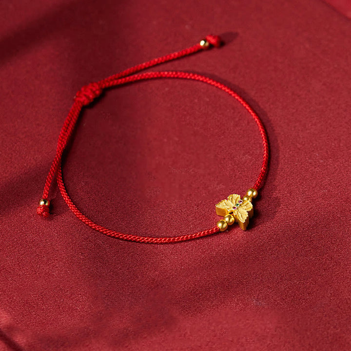 Buddha Stones999スターリングシルバー バタフライ赤紐強さブレスレット - image 2