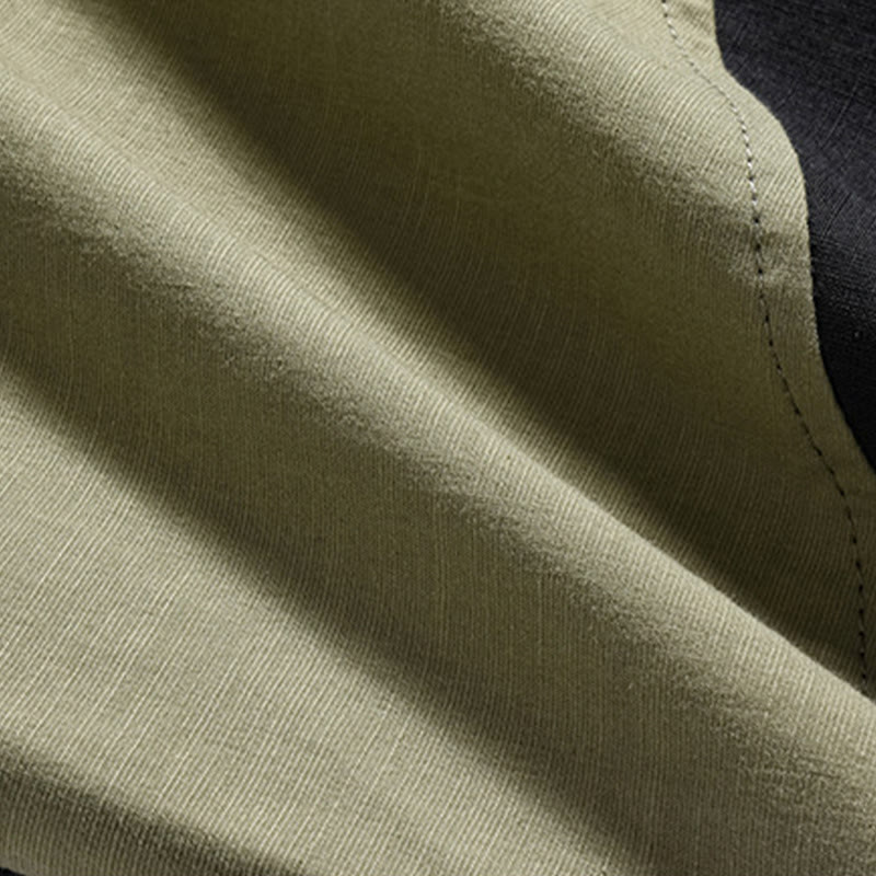 Buddha Stones春のカラーコントラスト 中国風フロッグボタンデザイン メンズ 半袖 コットンリネンシャツ - image 9