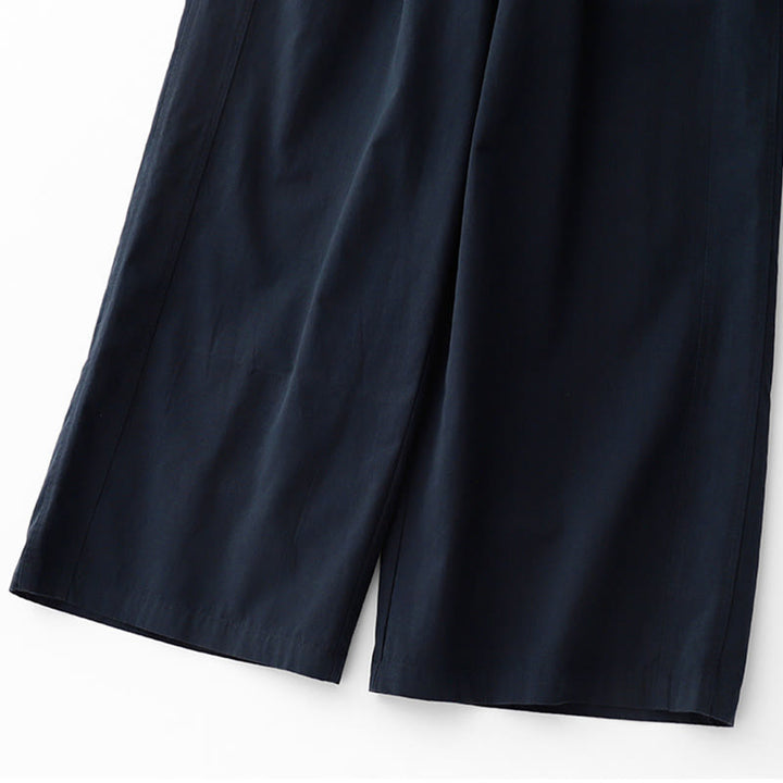 Buddha Stones春の通勤用 無地 ハイウエスト レディース ワイドレッグ コットンリネン パンツ ポケット付き - image 15