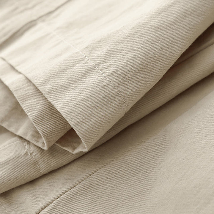 Buddha Stones春の通勤用 無地 ハイウエスト レディース ワイドレッグ コットンリネン パンツ ポケット付き - image 8