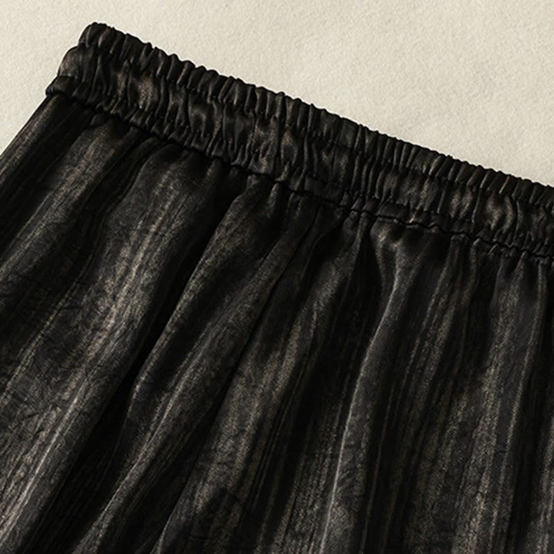 Buddha Stonesの芸術的なカジュアルな縦線模様のドローストリングアンクル丈レディースパンツ（ポケット付き） - image 13