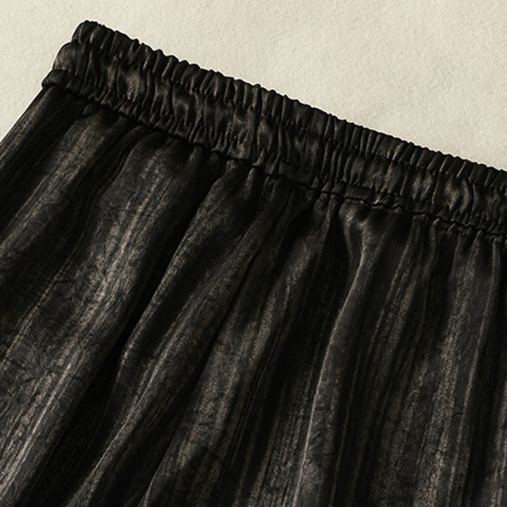 Buddha Stonesの芸術的なカジュアルな縦線模様のドローストリングアンクル丈レディースパンツ（ポケット付き） - image 13