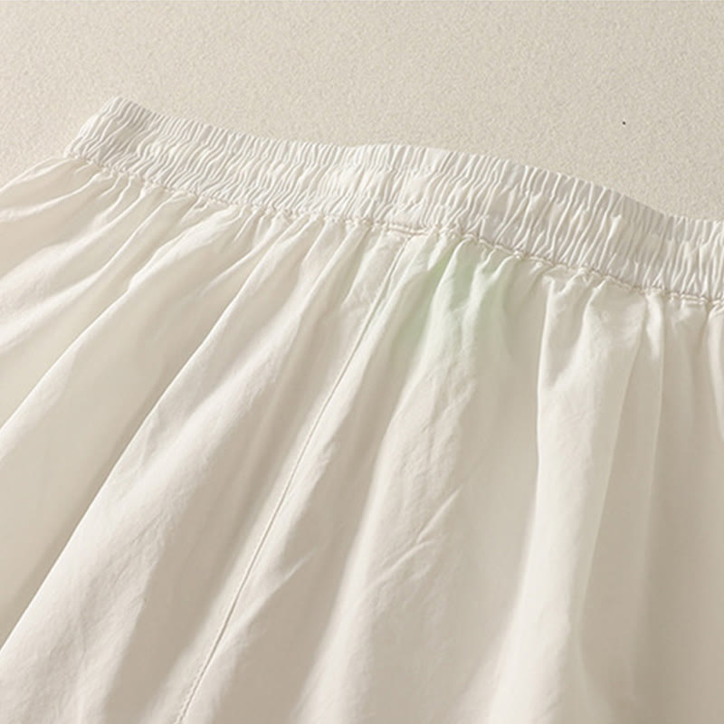 Buddha Stonesカジュアル フリル裾 パッチワークデザイン ドローストリング アンクル丈 レディース コットンパンツ ポケット付き - image 9