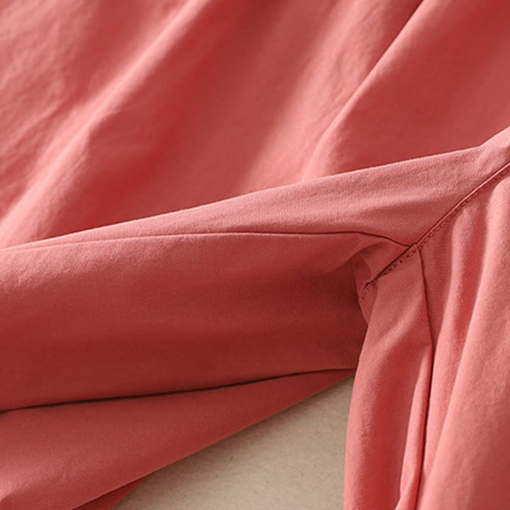 Buddha Stonesカジュアル フリル裾 パッチワークデザイン ドローストリング アンクル丈 レディース コットンパンツ ポケット付き - image 3