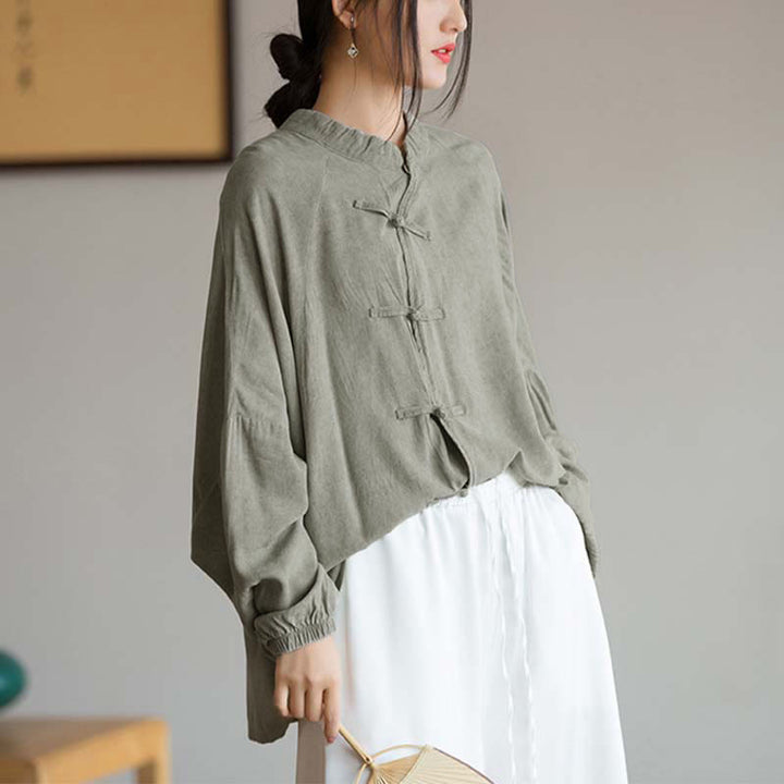 Buddha Stonesカエルボタン長袖シャツ禅太極拳瞑想トップス漢服ジャケット - image 18