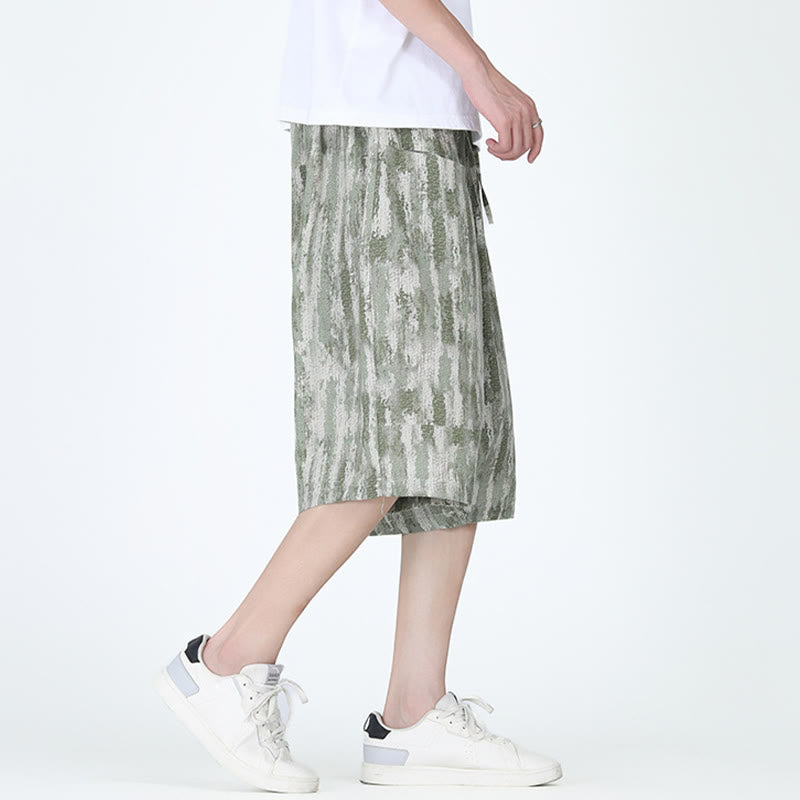 Buddha Stonesサマーストライプ コットンリネン メンズ カプリパンツ ポケット付き - image 9