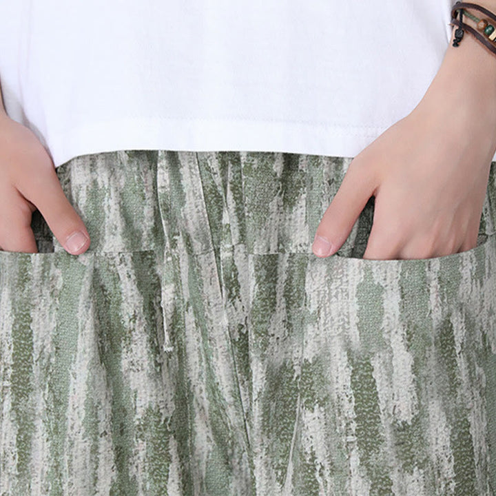 Buddha Stonesサマーストライプ コットンリネン メンズ カプリパンツ ポケット付き - image 15