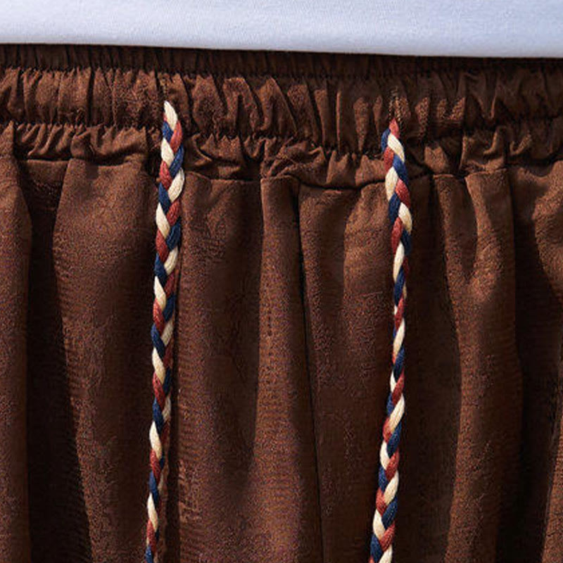 Buddha Stones夏 キャラクター 刺繍 デザイン ドローストリング メンズ 7-8丈 ポケット付きパンツ - image 17