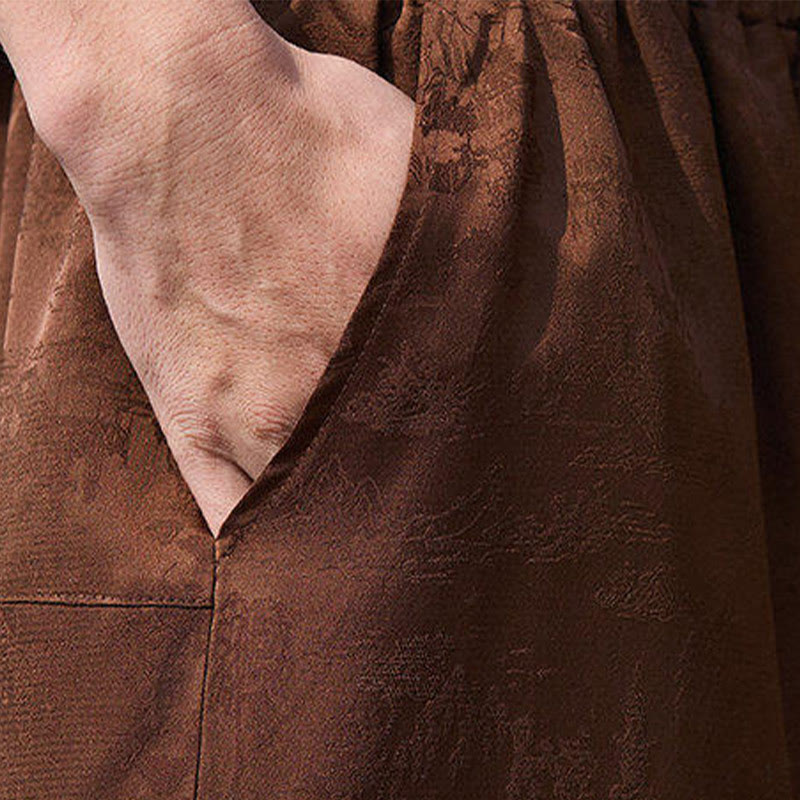 Buddha Stones夏 キャラクター 刺繍 デザイン ドローストリング メンズ 7-8丈 ポケット付きパンツ - image 16