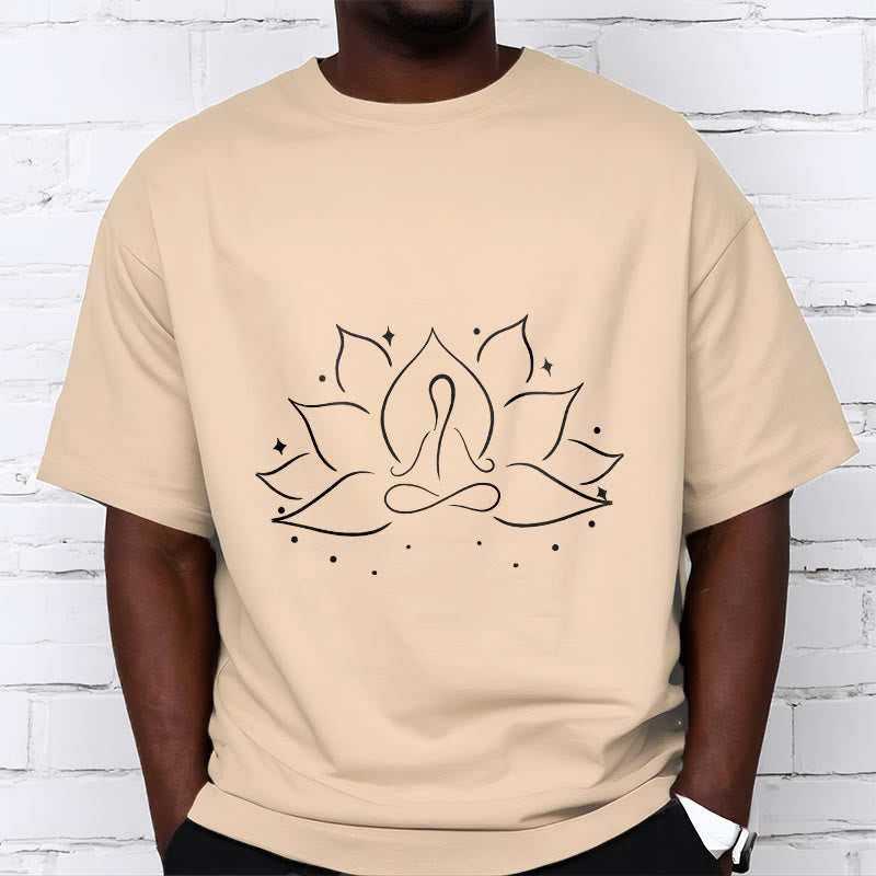 Buddha Stonesと蓮の花の瞑想ヨガのポーズデザインTシャツ - image 11