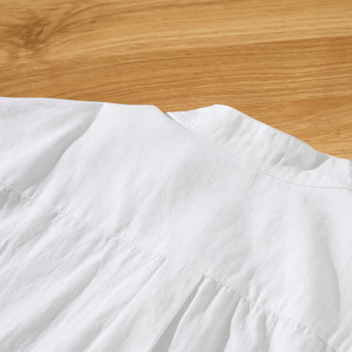 Buddha Stonesサマーソリッド メンズ ハーフボタン 半袖 コットンシャツ - image 18