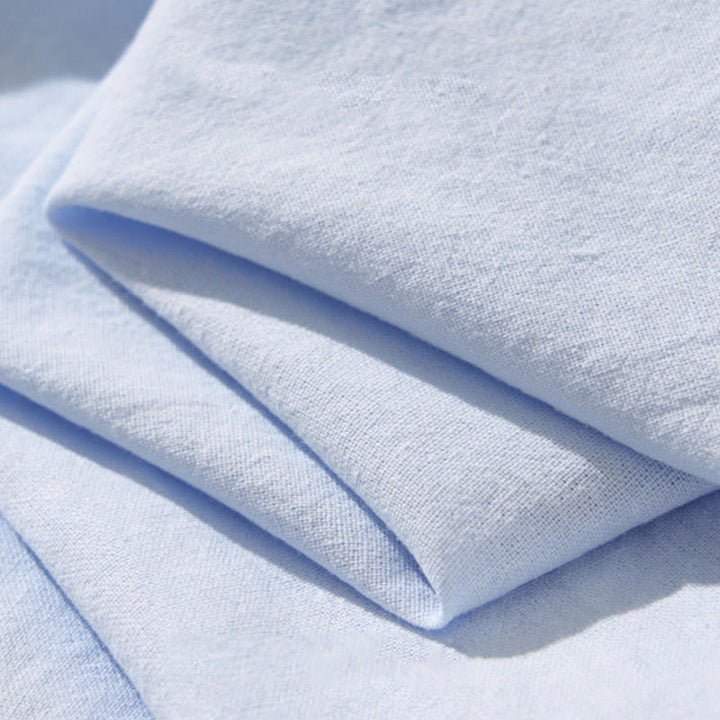 Buddha Stonesサマーソリッド メンズ ハーフボタン 半袖 コットンシャツ - image 9