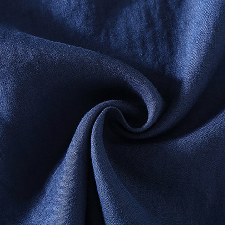 Buddha Stonesサマーソリッドデザイン メンズ 半袖リネンシャツ - image 8