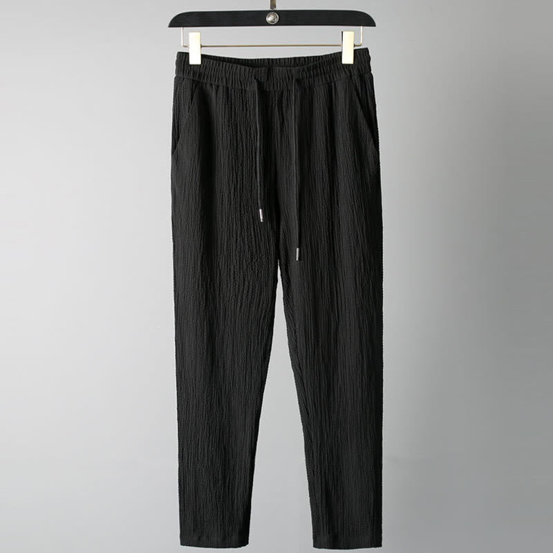 Buddha Stones 2点セット 無地 シワ加工 Vネック 半袖 Tシャツ パンツ 服 メンズ セット - image 2