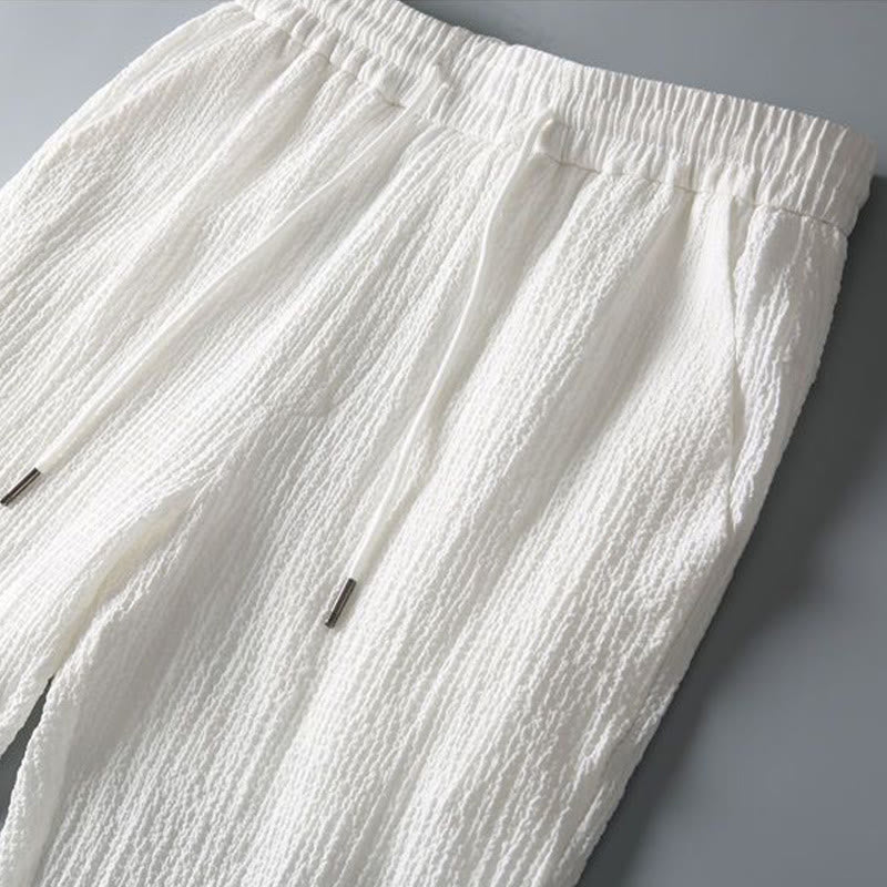 Buddha Stones 2点セット 無地 シワ加工 Vネック 半袖 Tシャツ パンツ 服 メンズ セット - image 16