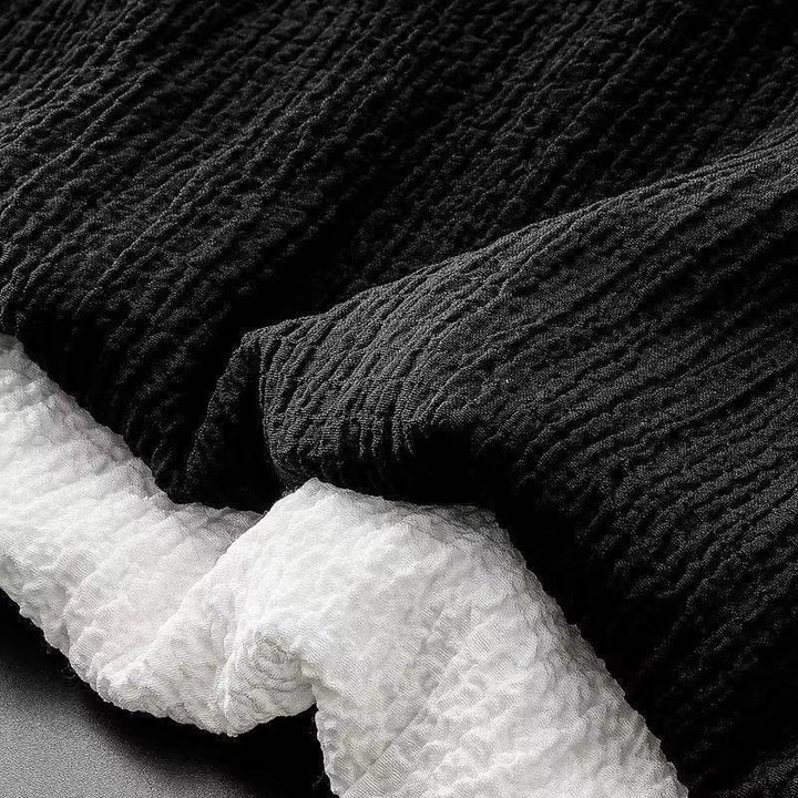 Buddha Stones 2点セット 無地 シワ加工 Vネック 半袖 Tシャツ パンツ 服 メンズ セット - image 6