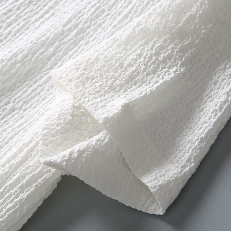 Buddha Stones 2点セット 無地 シワ加工 Vネック 半袖 Tシャツ パンツ 服 メンズ セット - image 14