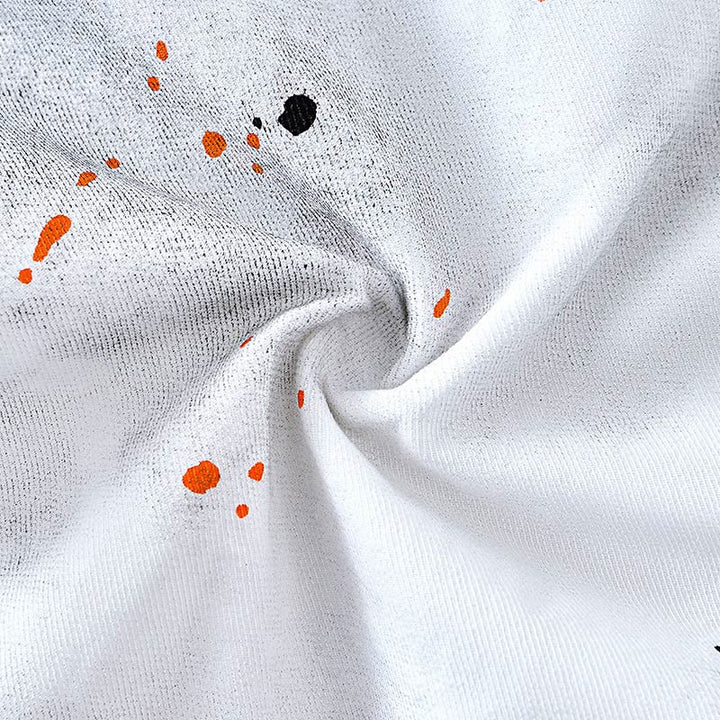 Buddha Stones夏 インク スプラッシュカラー メンズ ボタン 半袖 コットンシャツ - image 17