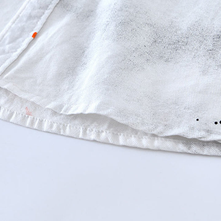 Buddha Stones夏 インク スプラッシュカラー メンズ ボタン 半袖 コットンシャツ - image 16