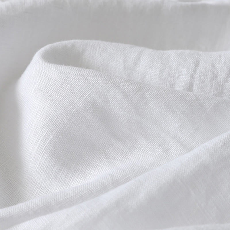 Buddha Stonesサマーデイリー 無地 伸縮性ウエストバンドデザイン レディース ワイドレッグ コットンリネン パンツ ポケット付き - image 18