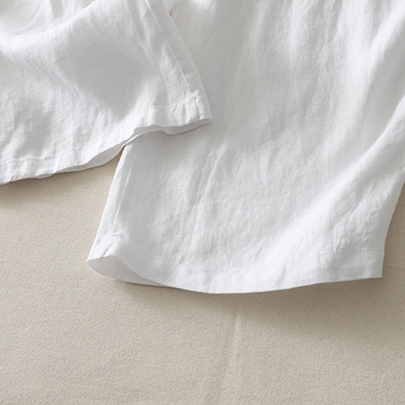 Buddha Stonesサマーデイリー 無地 伸縮性ウエストバンドデザイン レディース ワイドレッグ コットンリネン パンツ ポケット付き - image 20