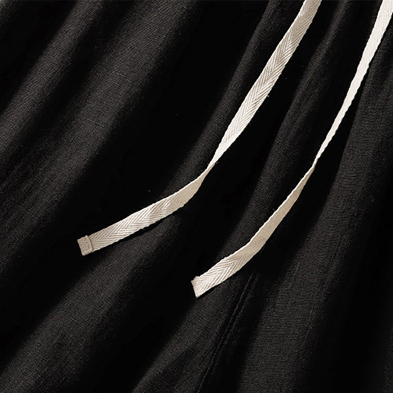 Buddha Stonesカジュアル 無地 ドローストリングデザイン レディース コットン 7-8丈パンツ ポケット付き - image 16