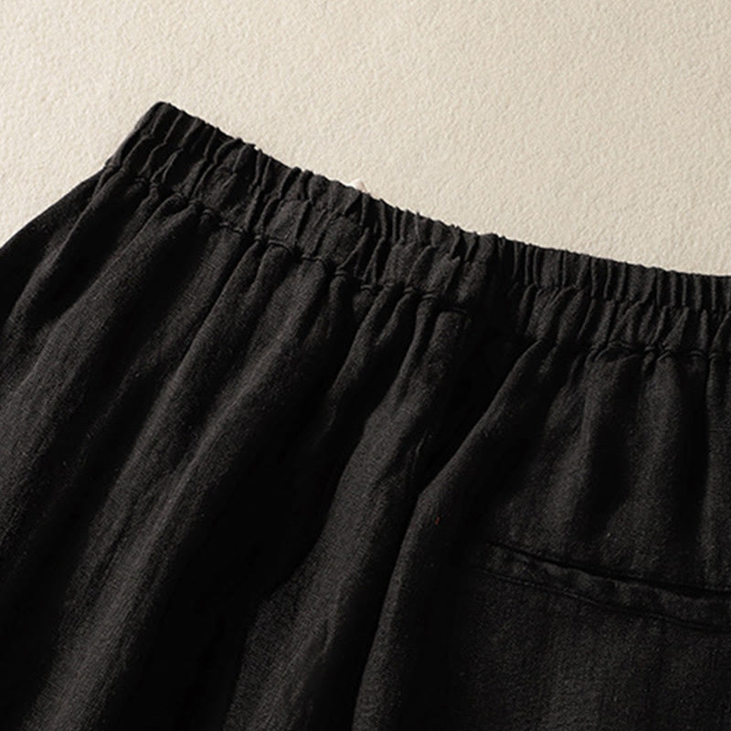 Buddha Stonesカジュアル 無地 ドローストリングデザイン レディース コットン 7-8丈パンツ ポケット付き - image 17