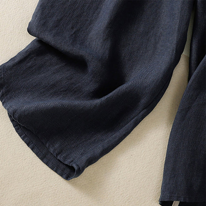 Buddha Stonesカジュアル 無地 ドローストリングデザイン レディース コットン 7-8丈パンツ ポケット付き - image 9