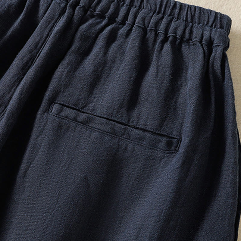 Buddha Stonesカジュアル 無地 ドローストリングデザイン レディース コットン 7-8丈パンツ ポケット付き - image 5