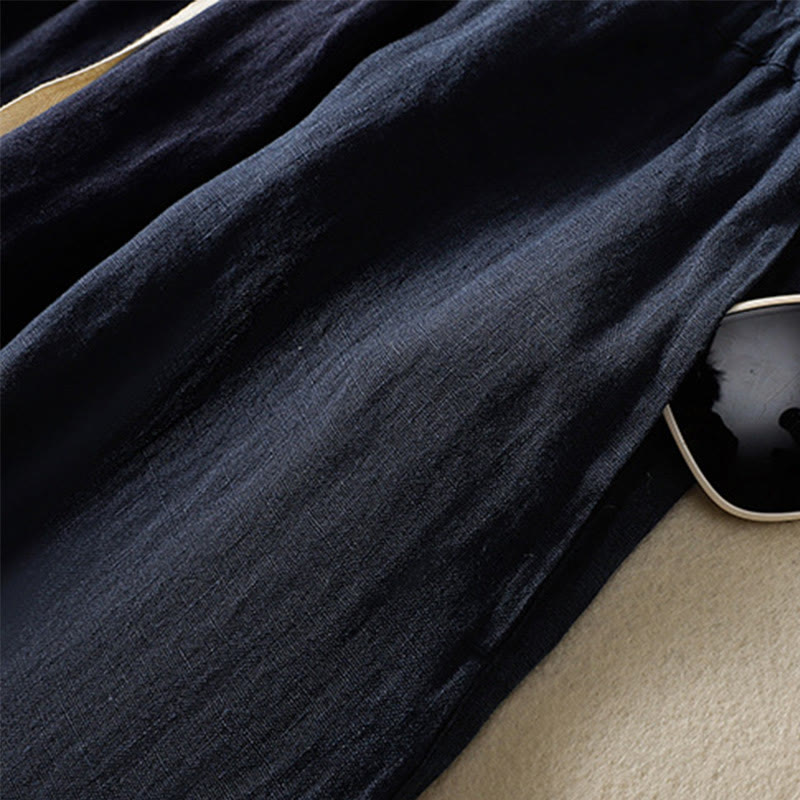 Buddha Stonesカジュアル 無地 ドローストリングデザイン レディース コットン 7-8丈パンツ ポケット付き - image 7