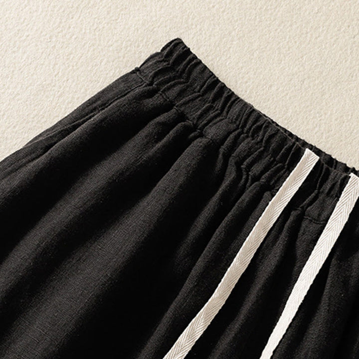 Buddha Stonesカジュアル 無地 ドローストリングデザイン レディース コットン 7-8丈パンツ ポケット付き - image 14