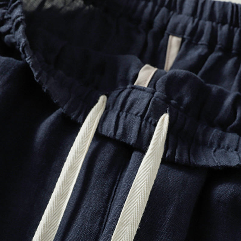 Buddha Stonesカジュアル 無地 ドローストリングデザイン レディース コットン 7-8丈パンツ ポケット付き - image 11