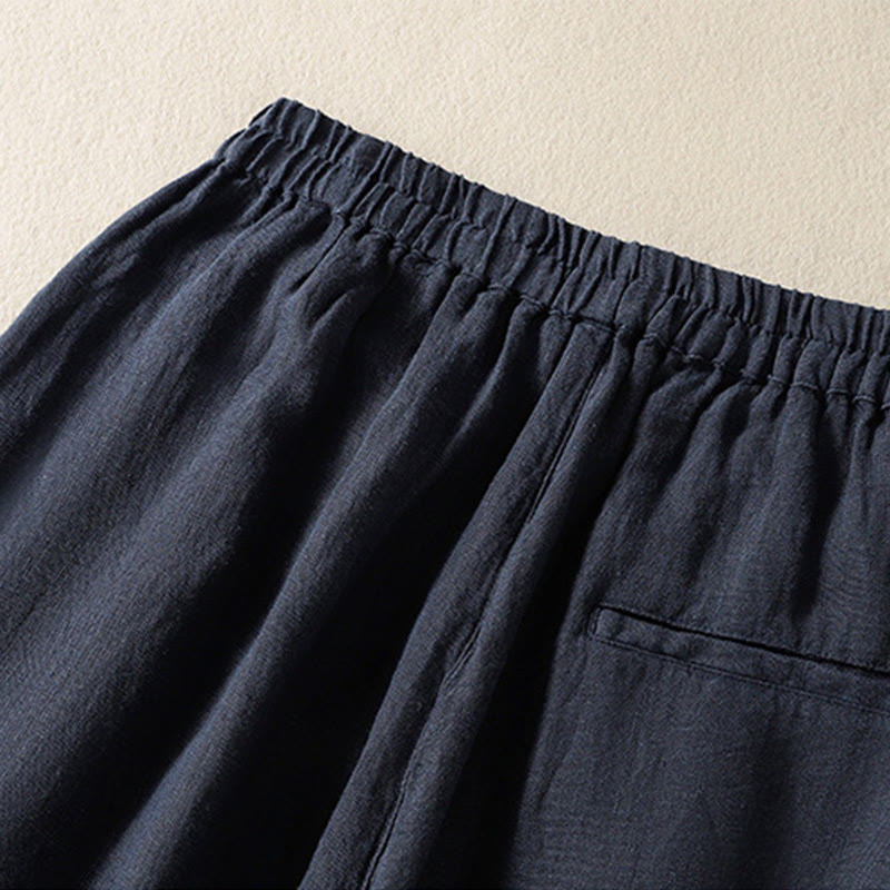 Buddha Stonesカジュアル 無地 ドローストリングデザイン レディース コットン 7-8丈パンツ ポケット付き - image 6