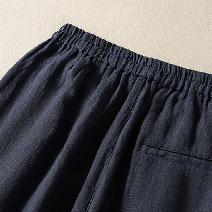 Buddha Stonesカジュアル 無地 ドローストリングデザイン レディース コットン 7-8丈パンツ ポケット付き - image 6