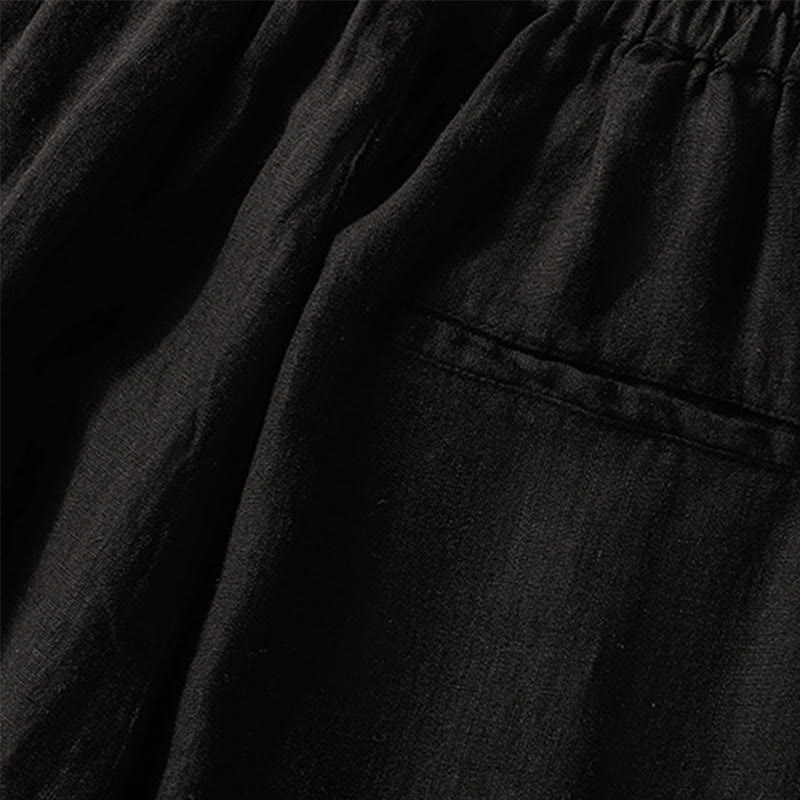 Buddha Stonesカジュアル 無地 ドローストリングデザイン レディース コットン 7-8丈パンツ ポケット付き - image 18