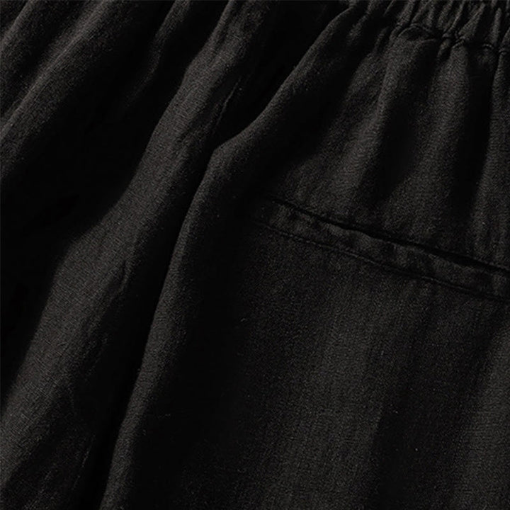 Buddha Stonesカジュアル 無地 ドローストリングデザイン レディース コットン 7-8丈パンツ ポケット付き - image 18