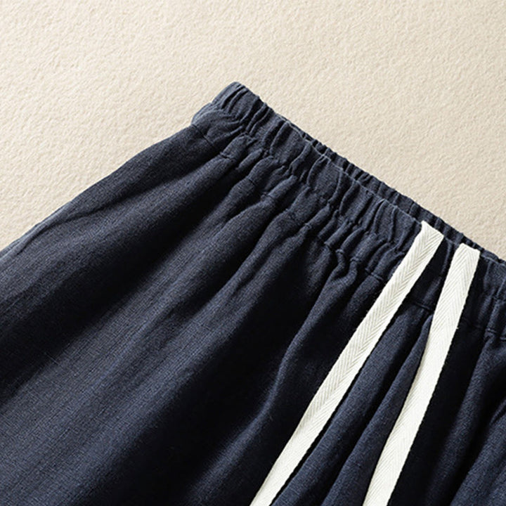 Buddha Stonesカジュアル 無地 ドローストリングデザイン レディース コットン 7-8丈パンツ ポケット付き - image 2