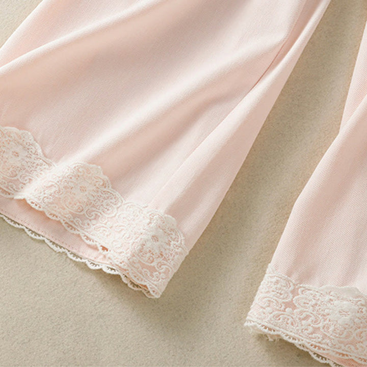 Buddha Stonesカジュアル レース パッチワークデザイン ハイウエスト レディース ワイドレッグ アンクル丈パンツ ポケット ジッパー付き - image 16