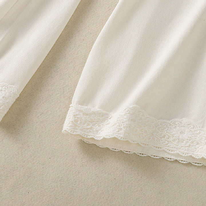 Buddha Stonesカジュアル レース パッチワークデザイン ハイウエスト レディース ワイドレッグ アンクル丈パンツ ポケット ジッパー付き - image 6