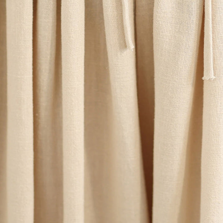 Buddha Stones春 刺繍 レース裾 パッチワーク ドローストリングデザイン レディース ワイドレッグ コットンパンツ ポケット付き - image 6