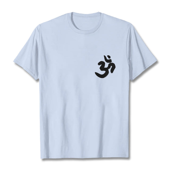 Buddha Stonesのオームシンボル サンスクリットTシャツ - ライトシアン - 2XL - image 14
