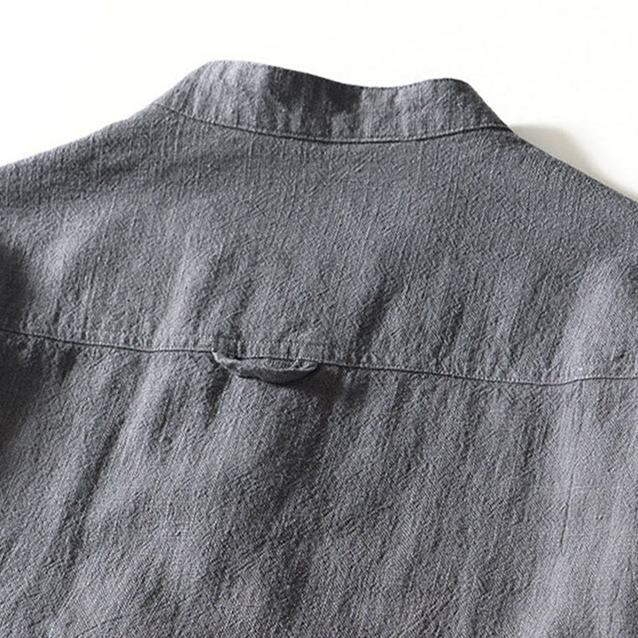 Buddha Stones無地 メンズ ボタン 長袖 コットンリネン シャツ ポケット付き - image 18