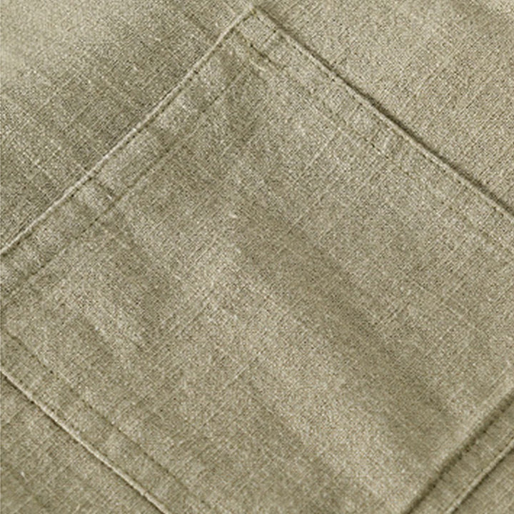 Buddha Stones通勤用 秋冬 無地 ラペル メンズ 長袖 コットンリネン シャツ ポケット付き - image 30