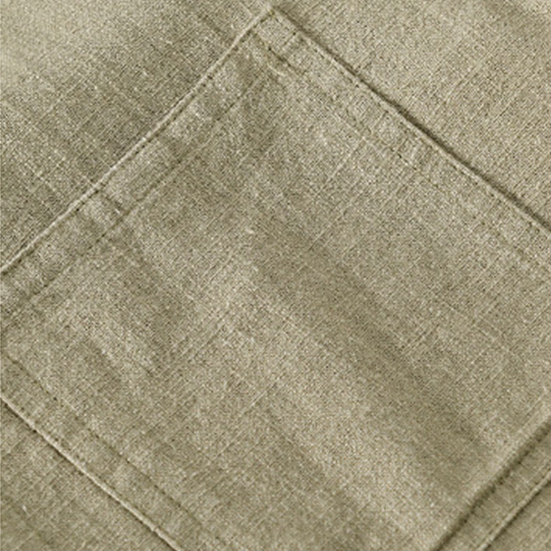 Buddha Stones通勤用 秋冬 無地 ラペル メンズ 長袖 コットンリネン シャツ ポケット付き - image 30