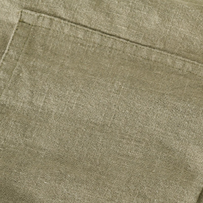 Buddha Stones通勤用 秋冬 無地 ラペル メンズ 長袖 コットンリネン シャツ ポケット付き - image 31