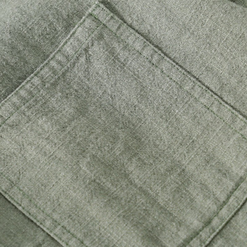 Buddha Stones通勤用 秋冬 無地 ラペル メンズ 長袖 コットンリネン シャツ ポケット付き - image 24